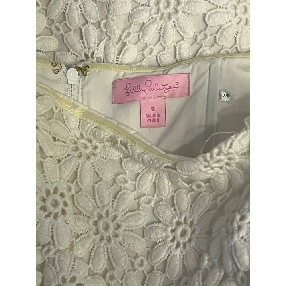 237. Lily Pulitzer Bowen White Lace Dress White US 8 - Picture 8 of 8
